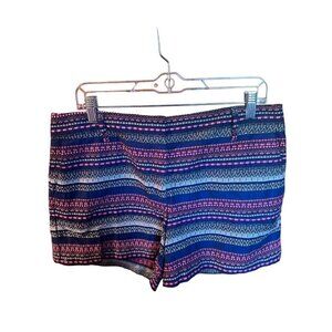 Ann Taylor LOFT Riviera‎ Short Multicolor 100% Cotton Boho Chic Casual Wear 8
